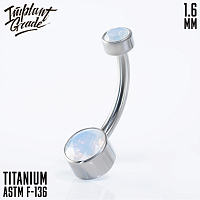 Банан White Opal Dot 1.6 мм (14 G)